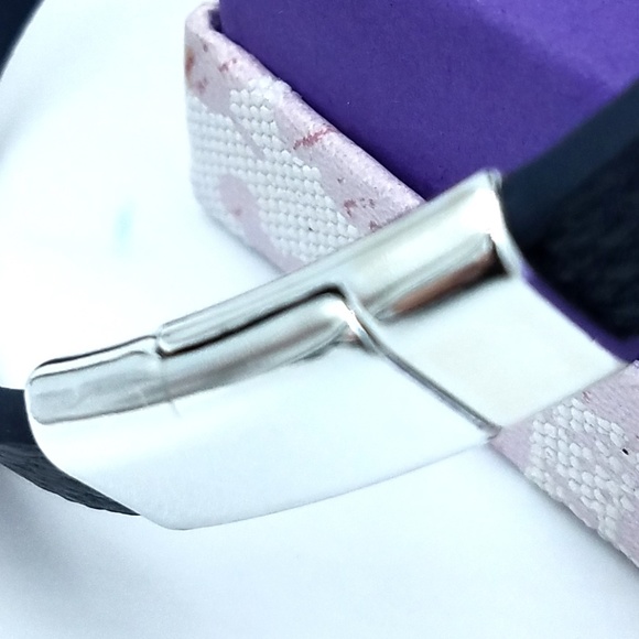 Leather Geometric Bracelet Bangle Clasp Blue - Picture 6 of 8